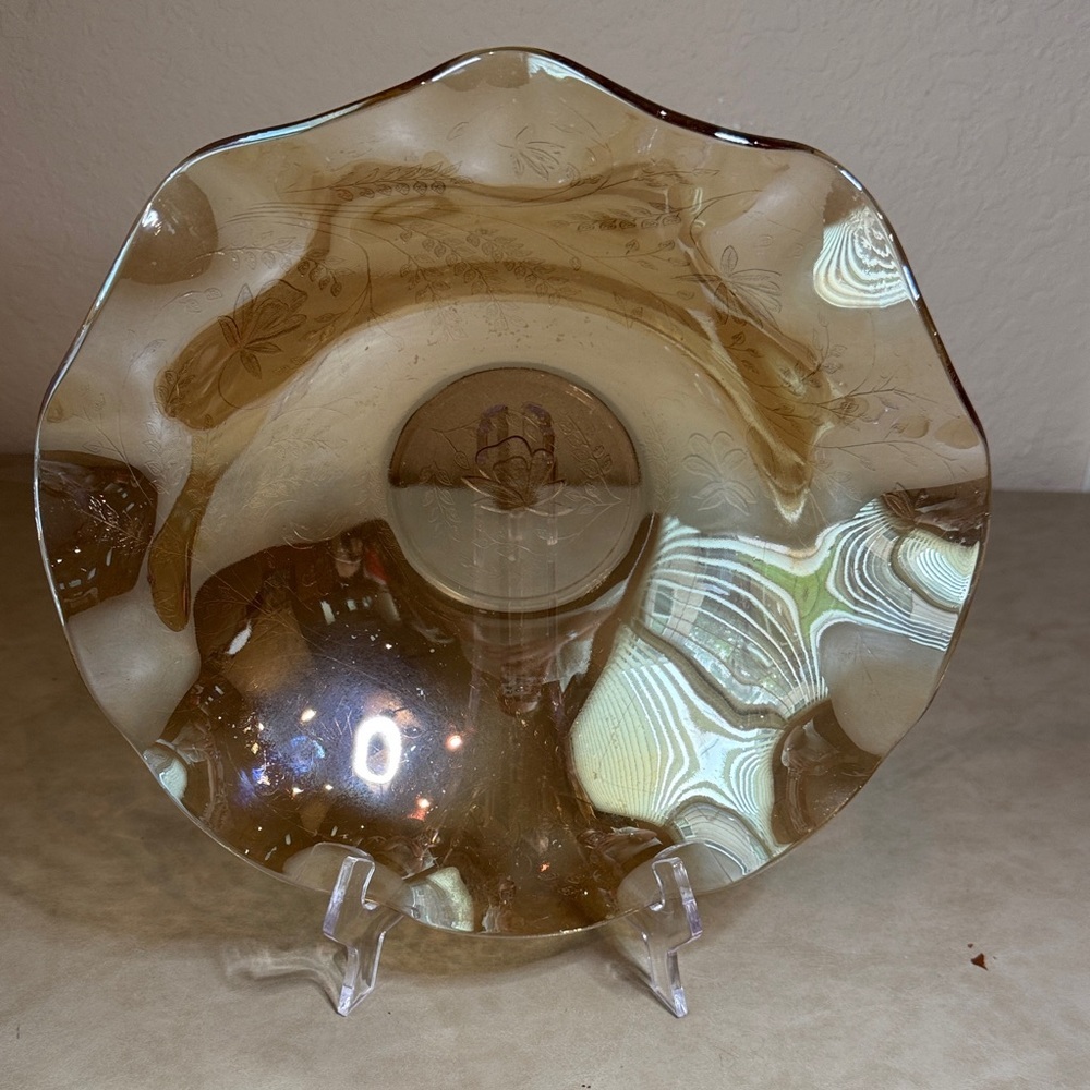 Jeannette Glass "Floragold" Decorative Bowl